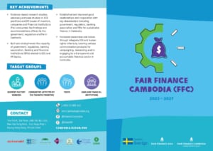 FFC Brochure: To Highlight FFC Background, Approach, Key Activities, Key Achievements and Target Groups